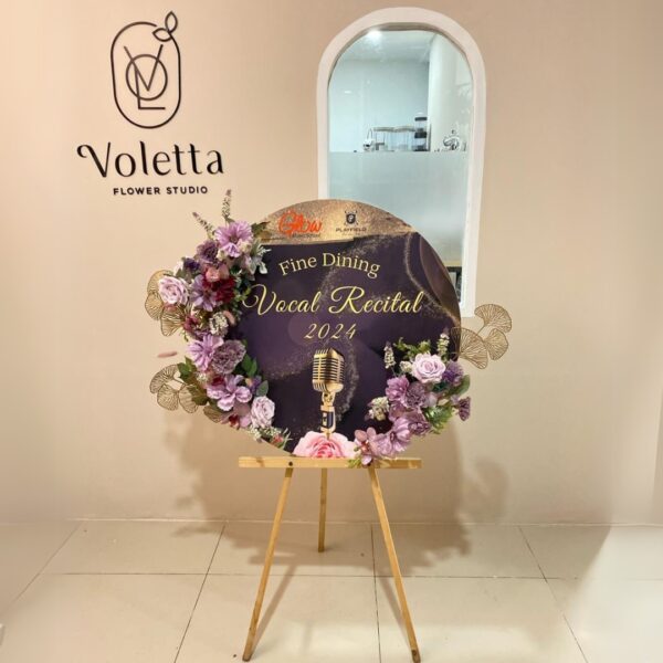 Artificial Flowers With Printed Greeting Board