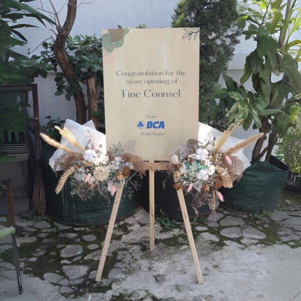 Dried Flowers With Printed Greeting Board