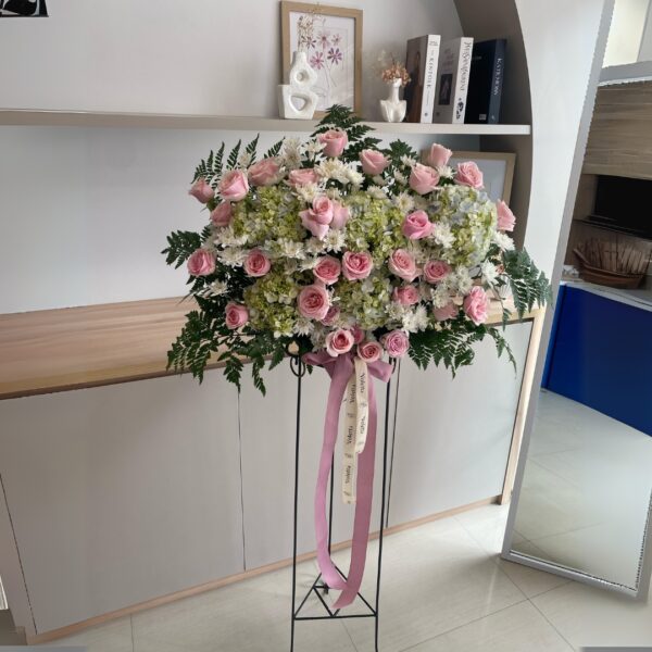Fresh Flowers Green & Pink